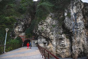 Taiwan.kaohsiung​ 14.2.2023 Qijin Xingkong Tunnel.Qijin Xingkong Tunnel is a historical building located in Kaohsiung