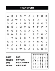word search puzzle 8 transport