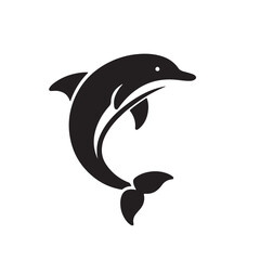 dolphin vector art illustration  on white