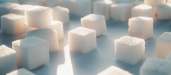 Sugar Cubes Close-up with Light