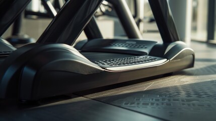 Close-up of a Black Treadmill's Running Surface