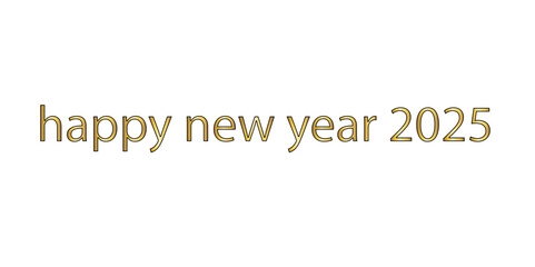 2025 Happy New Year background glitter isolated on white background. Festive celebration banner