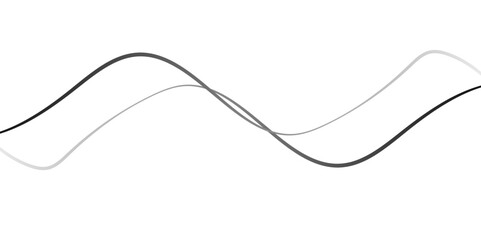 Thin line wavy abstract vector background. Curve wave seamless pattern. Line art striped graphic template. Vector illustration.