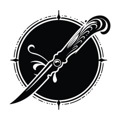 Letter Opener silhouette  vector  black color white background