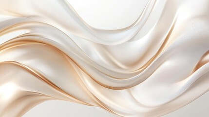 Obraz premium Abstract luxury golden and white waves background. Moving soft smooth wavy texture