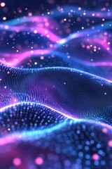 Abstract gradient hologram dynamic wave of particles