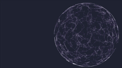 Abstract 3d futuristic sphere. Global network connection. Sphere made of dots and lines. Big data visualization. Plexus. 3D Futuristic digital background. Vector illustration.