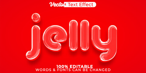 Jelly Vector Text Effect Editable Alphabet Sweet Sugar Red Jam Yummy