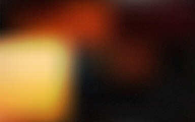 Abstract black and orange light liquid background. Gradient mesh effect bright color blend. Blurred colorful mix fluid and grain grunge texture gradation, vector noise blur abstract background