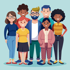 Fototapeta premium Each friend in the crystal-clear shot represents a different background, showcasing the beauty of diversity and unity in friendship.