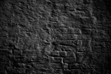 Black brick wall background or texture
