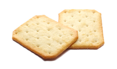 Cracker biscuit isolated on white background