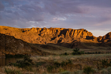Rocks in the Ili River valley not far from Almaty