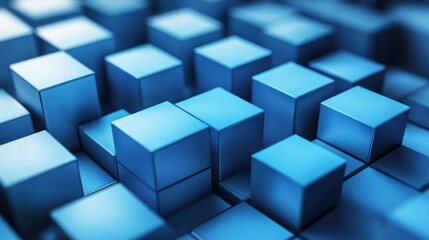 Obraz premium Abstract Blue Cube Pattern