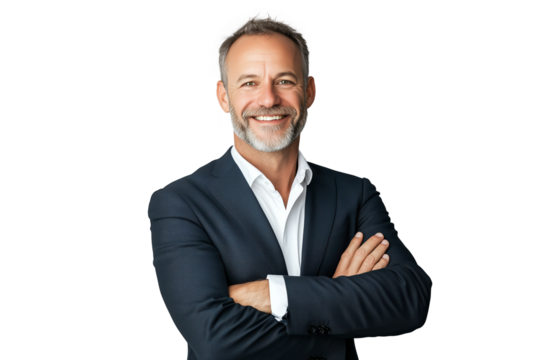 Man isolated on transparent white background, png.