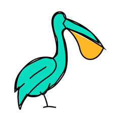 pelican bird line icon vector. pelican bird sign. isolated symbol illustration