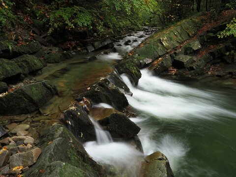 Dolina Zimnika - Beskid Śląski 
G&oacute;rski potok z kaskadami