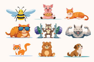 Fototapeta premium Animale set bundle 