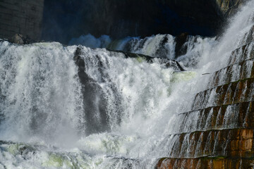 Westchester County, New York -January 29, 2017: Falling water on Croton Dam at Croton Gorge Park © SVDPhoto