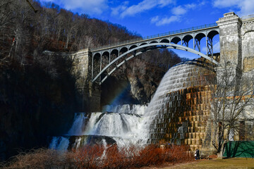 Westchester County, New York -January 29, 2017: Base of the Croton Dam at Croton Gorge Park © SVDPhoto