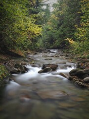 Dolina Zimnika - Beskid Śląski  Górski potok z kaskadami © filozofgrecki