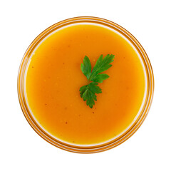 Pumpkin cream soup isolated on transparent background png