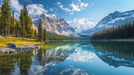 Fototapeta premium Serene Mountain Lake Reflection