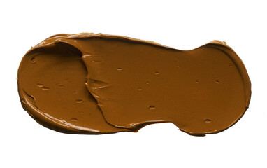 A smear and texture of brown acrylic paint. Energetic and saturated color, stylish and dynamic image. The image is suitable for use in cosmetic companies, fashion magazines, art projects.