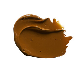 A smear and texture of brown acrylic paint. Energetic and saturated color, stylish and dynamic image. The image is suitable for use in cosmetic companies, fashion magazines, art projects.