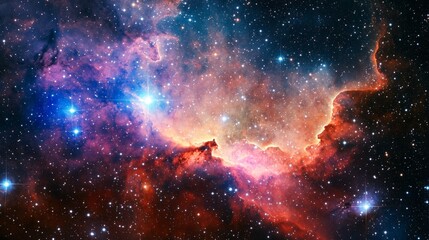 Obraz premium Cosmic Majesty: Enchanting Nebula Embrace