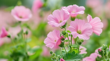 Obraz premium Pink Flowers in Bloom