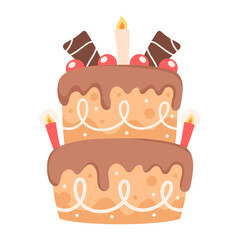 birthday party sweet cake with chocolate