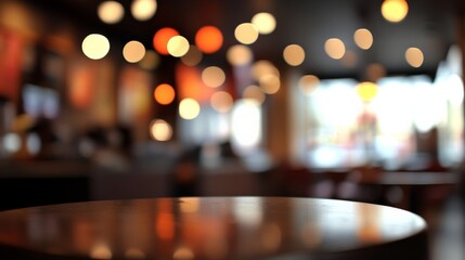 Cozy Café Ambiance with Warm Bokeh Lighting