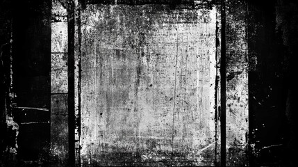 A black and white grunge texture with a white center and black border.
