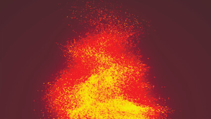 Abstract isolated fiery glowing particles on a black background fly up. Fire motion isolated on black background. Fire sparks on a dark background. Fire Animation. Flying Embers from fire. Vector 