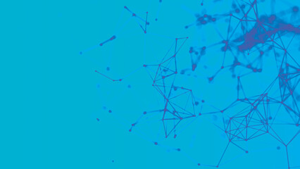 Abstract digital connection moving dots and lines. Technology background. Network connection structure. Digital background. Colored polygonal space. Vector illustration