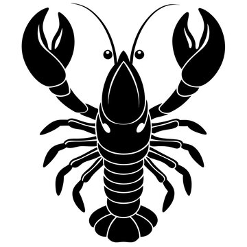 recommend clip art: illustration of a lobster vector silhouette