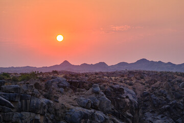 Sunset at Augrabies falls national park, South Africa