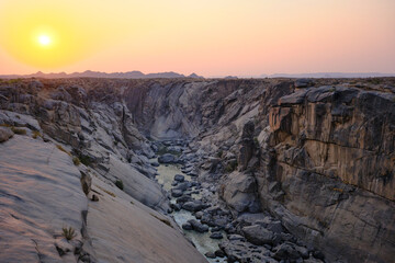 Obraz premium Sunset at Augrabies falls national park, South Africa
