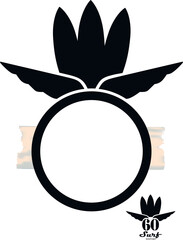 surf emblem with surfboards and copyspace