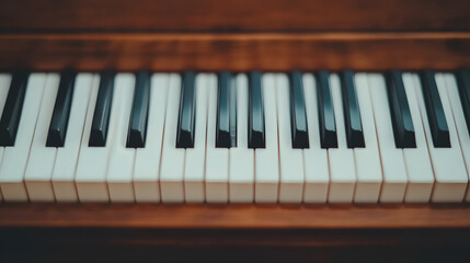 piano keys close up