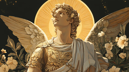 Apollo's celestial harmony. Sun God. Illustration
