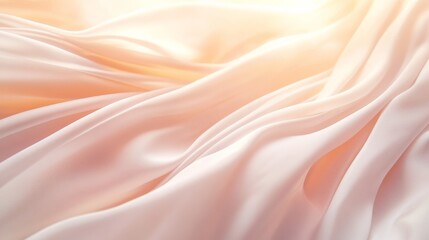 Obraz premium Delicate Peach Satin Waves - Soft, Flowing, and Ethereal