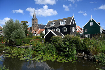 Marken village, Netherlands.  Dutch fishing village of Marken in Netherlands.