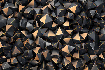 Backdrop with contemporary abstract design featuring layered  triangles and geometric shapes. Modern geometry background. front view. Digital 3D render. wallpaper with texture.