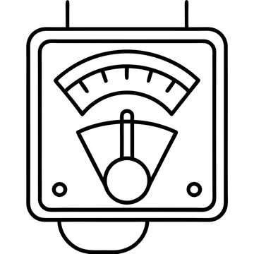 recommend clip art: Voltage meter line art vector