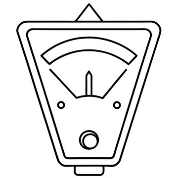 recommend clip art: Voltage meter line art vector