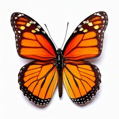 Obraz premium Monarch Butterfly (Danaus Plexippus) Isolated on White, Top View