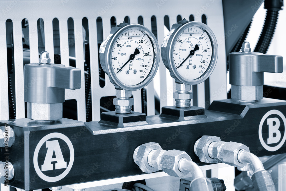 Aufkleber two pressure gauges are next to each other. one of them is showing a reading of 400 psi