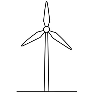 recommend clip art: Wind turbine line art vector